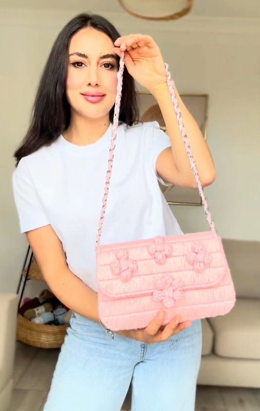 DIY Baby Pink Raffia Bag – Step-by-Step Tutorial