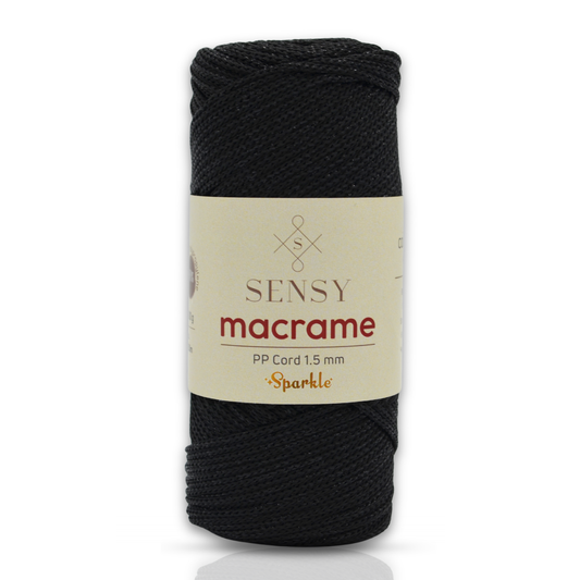 Sensy Premium 1.5mm Sparkle - 164 yards 90% Polypropylene / 10% Polyester Macrame Cord