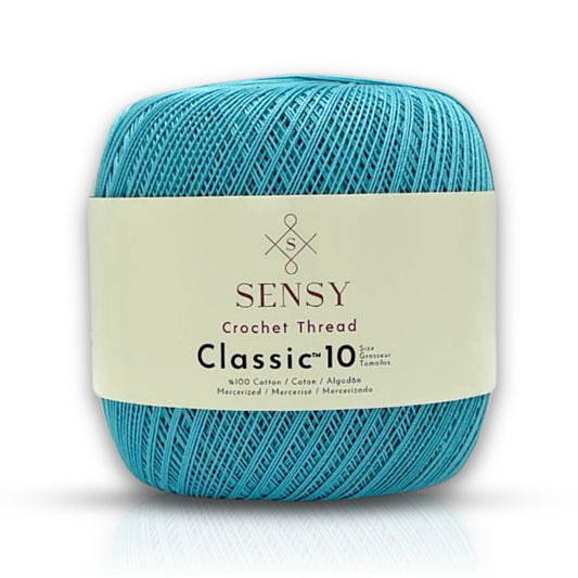 Sensy Crochet Thread Classic Size 10, 100% Mercerized Giza Cotton, 617 Yards, Gauge 0 Lace
