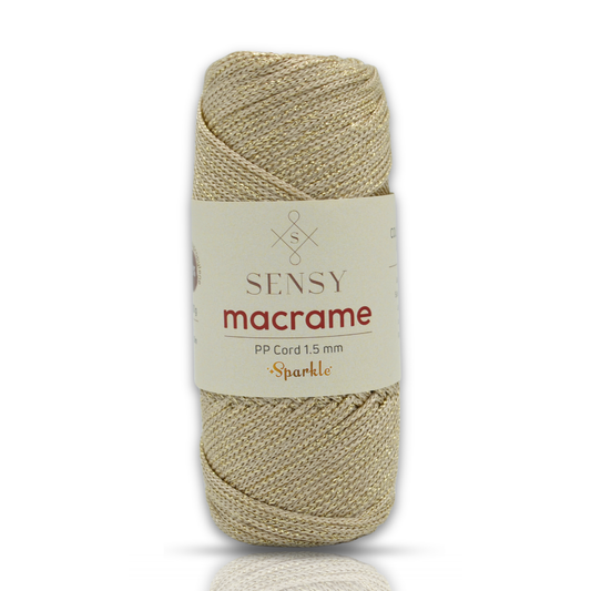 Sensy Premium 1.5mm Sparkle - 164 yards 90% Polypropylene / 10% Polyester Macrame Cord