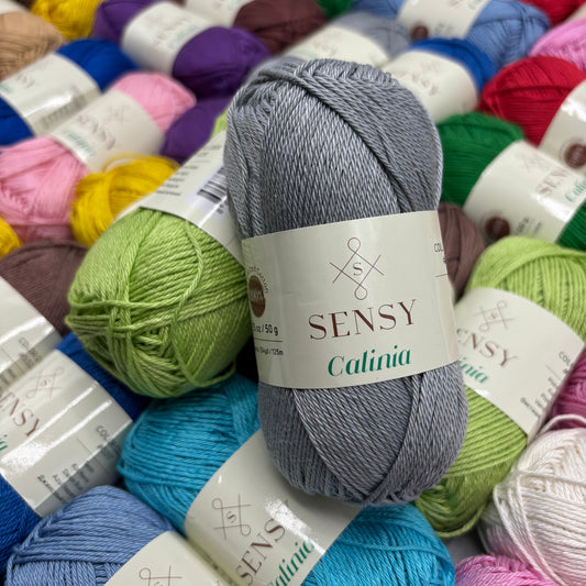 Sensy Calinia Yarn, %100 Mercerized Giza Cotton, 134 Yards, Gauge 2 Fine