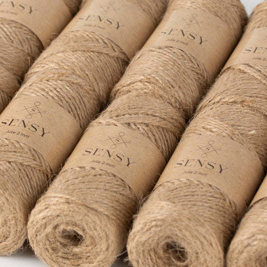 Sensy Premium Natural Jute Twine Best Arts Crafts Gift Twine Christmas Twine Durable Packing String (328 Feet)