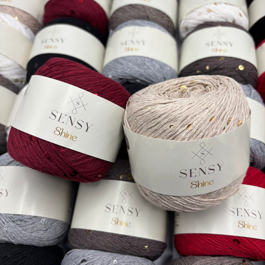 Sensy Shine Yarn, Sequin Yarn, 3.5 oz, 340 yards, Gauge 2 Fine