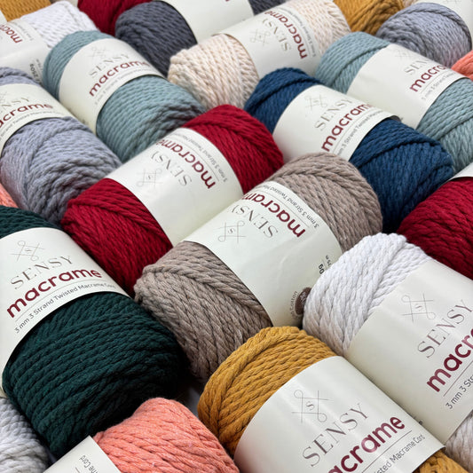 Sensy Premium 3mm - 82 yards 100% Cotton 3 Strand Twisted Macrame Cord