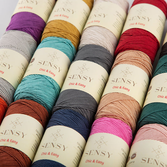 Sensy Premium Chic & Easy 1.5mm 218 Yards 50% Cotton 50% Polyester Rope Crochet Bag Cord Crochet Thread