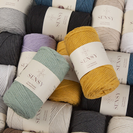 Sensy Premium 3mm - 109 Yards 100% Recycled Cotton Single Strand Macrame Cord