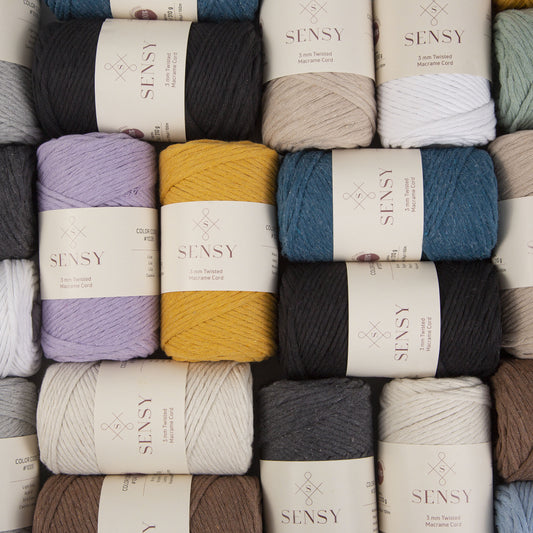Sensy Premium 3mm - 109 Yards 100% Recycled Cotton Single Strand Macrame Cord