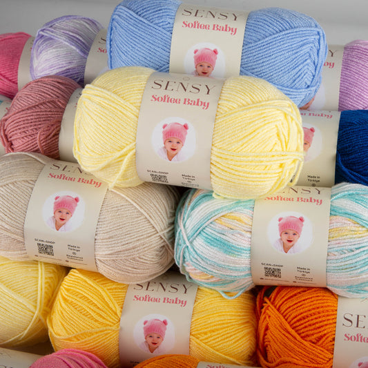 Sensy Softee Baby Yarn, 3.5 oz, 275 Yards, Gauge 3 Light