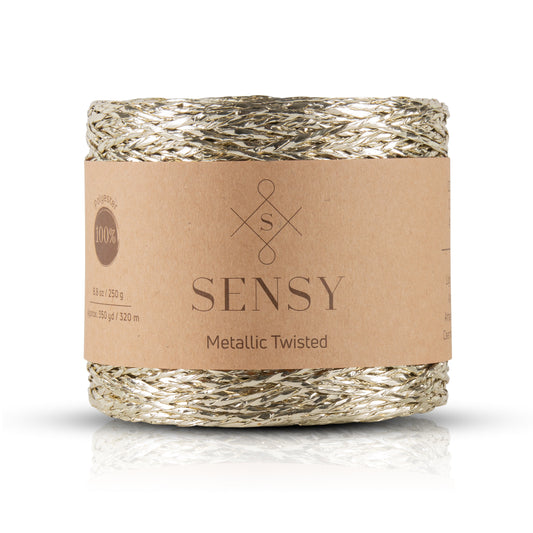 Sensy Premium 350 yards %100 Polyester Metallic Twisted Yarn