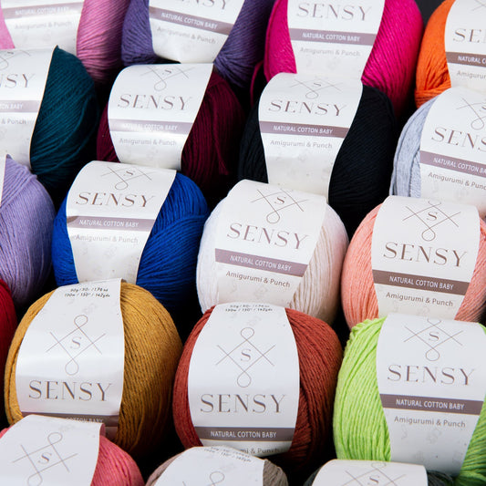 Sensy Premium Natural Baby Cotton 100% Soft Cotton Yarn for Amigurumi Knitting and Crochet