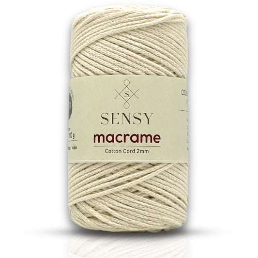 Sensy Premium 2mm - 160 yards 100% Recycled Cotton Macrame Cord