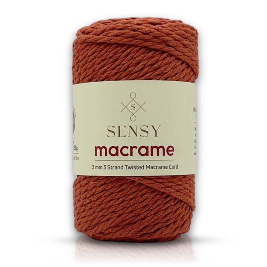 Sensy Premium 3mm - 82 yards 100% Cotton 3 Strand Twisted Macrame Cord