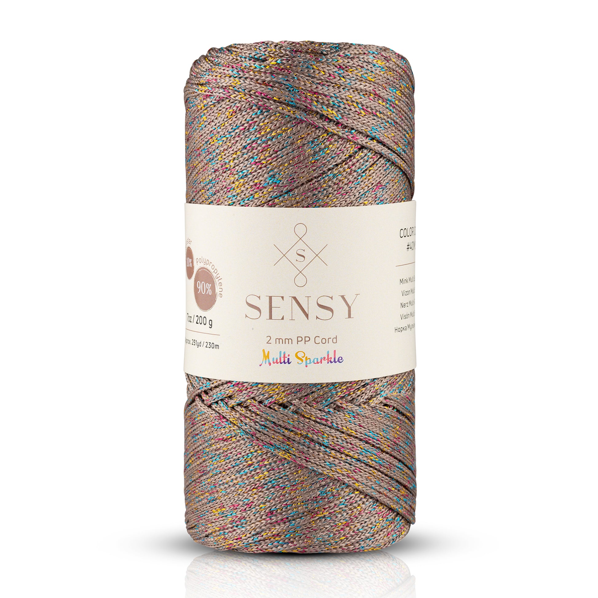 Sensy Premium 3mm Polyester Macrame Cord - 131 Yards, White, For Crochet, Bags & Crafts