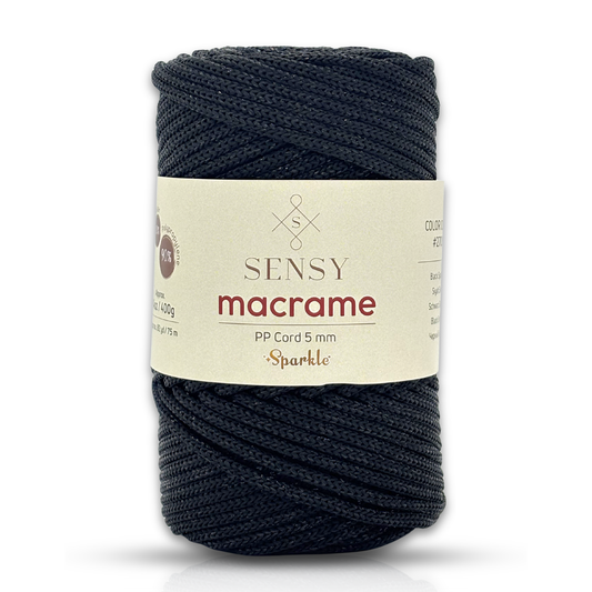 Sensy Premium 5mm Sparkle - 82 yards 90% Polypropylene / 10% Polyester Macrame Cord