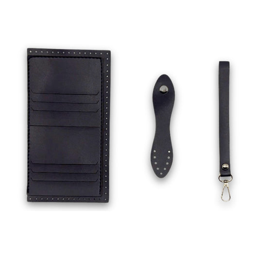 PU Leather Wallet Kit with Wrist Handle Strap