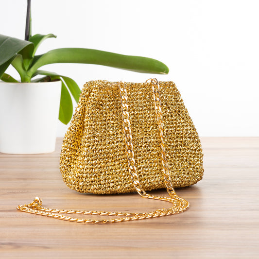 Gold Glittery Shoulder Bag Free Pattern