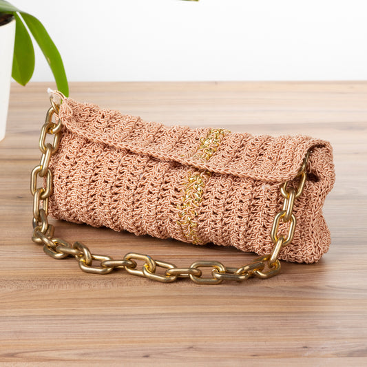 Gold Stripe Detailed Shoulder Bag Free Pattern