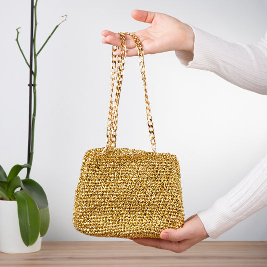 Gold Glittery Shoulder Bag Free Pattern