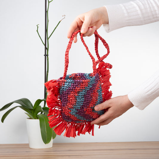 Red Tassel Detailed Phone Bag Free Pattern