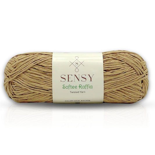 Sensy Softee Raffia Twisted Yarn, 3.5 oz, 109 Yards, 100% Polyester, Gauge 4 Medium