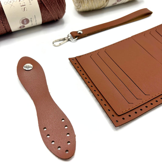 PU Leather Wallet Kit with Wrist Handle Strap