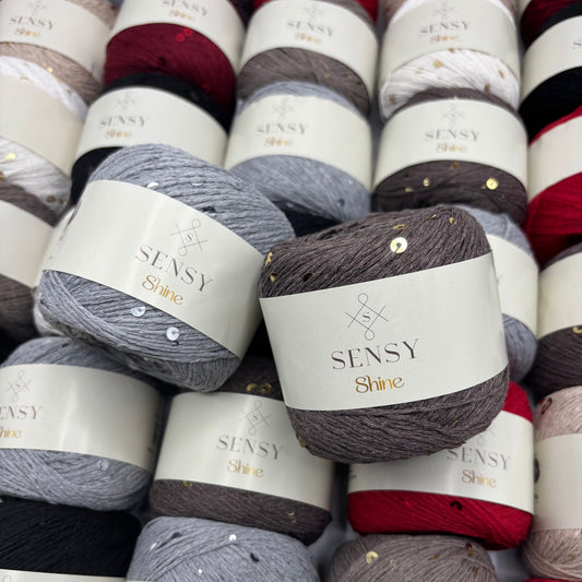 Sensy Shine Yarn, Sequin Yarn, 3.5 oz, 340 yards, Gauge 2 Fine