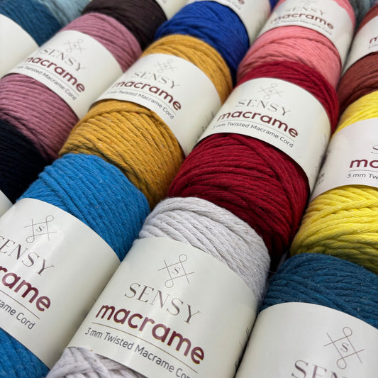 Sensy Premium 3mm - 93 Yards 100% Recycled Cotton Single Strand Macrame Cord