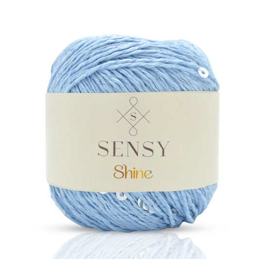 Sensy Shine Yarn, Sequin Yarn, 3.5 oz, 340 yards, Gauge 2 Fine
