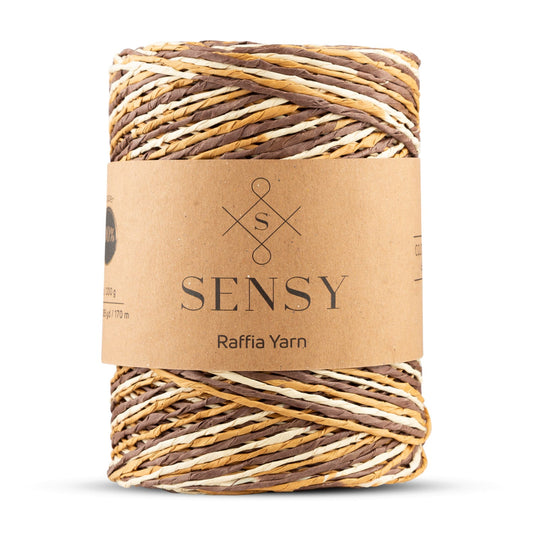 Sensy Premium 185 yards %100 Paper Multi-Color Raffia Yarn