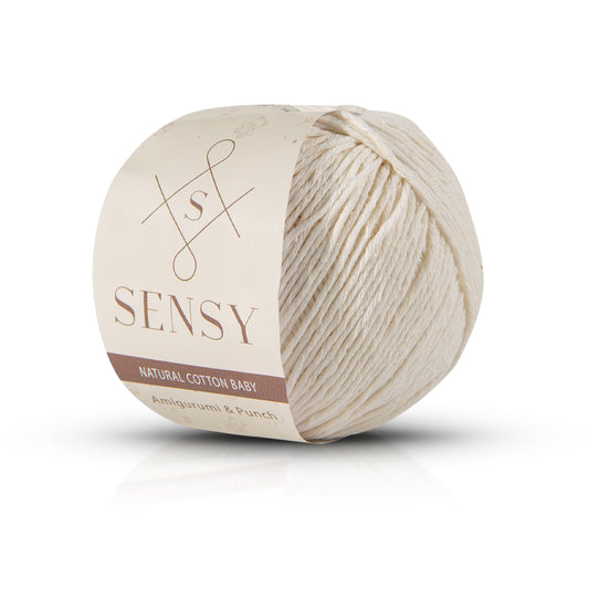 Sensy Premium Natural Baby Cotton 100% Soft Cotton Yarn for Amigurumi Knitting and Crochet