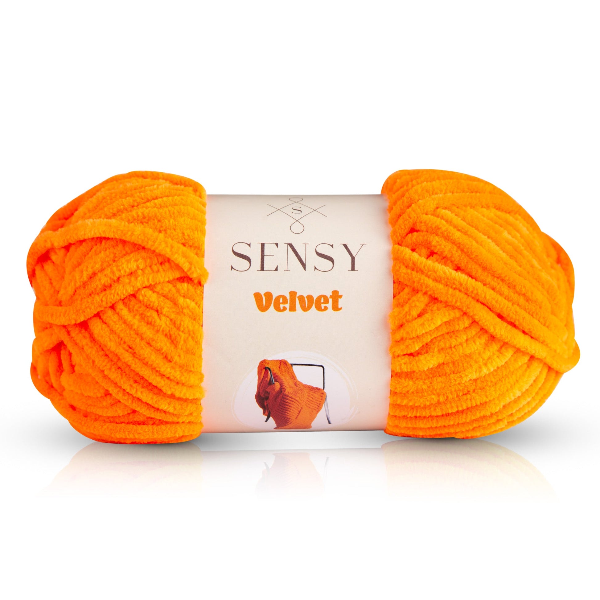  Chenille Velvet Yarn Orange Super Chunky Yarn Bulky