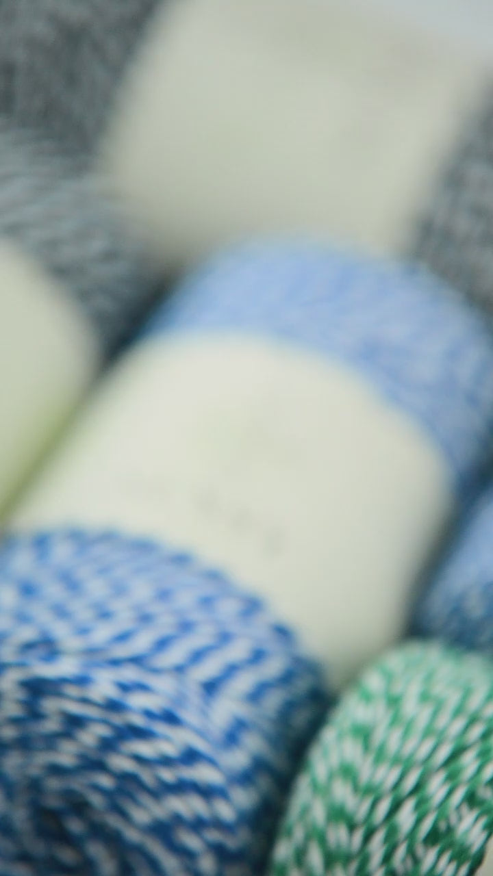 Sensy Premium 2mm - 240 yards %100 Cotton Striped Twine Packaging Yarn