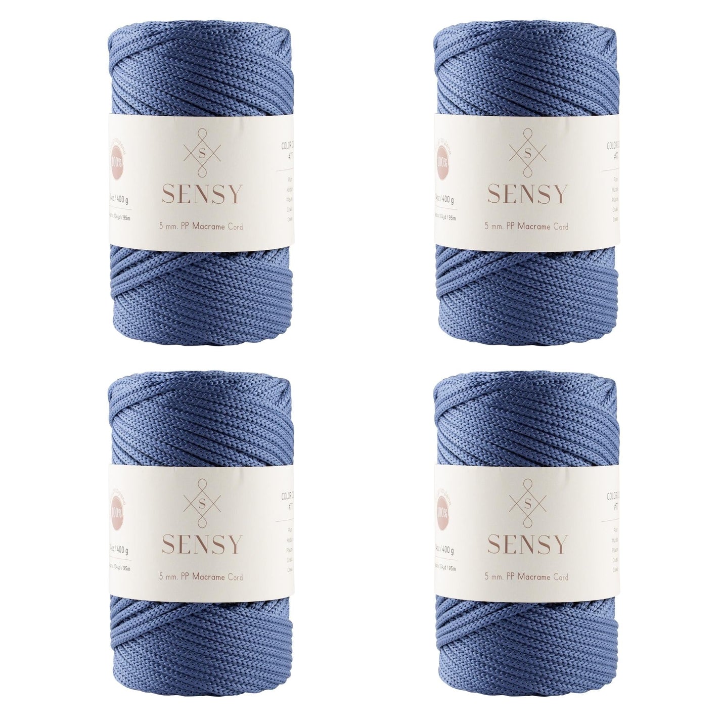 Sensy Premium 5 mm polyester touw, 100% polypropyleenkoord, macramé koord, 5 mm gehaakte taskoord, macramé touw, gehaakte draad, cadeau voor breister (zilver Sensy Premium 5 mm polyester touw, 100% polypropyleenkoord, macramé koord, 5 mm gehaakte taskoord, macramé touw, gehaakte draad, cadeau voor breister (zilver