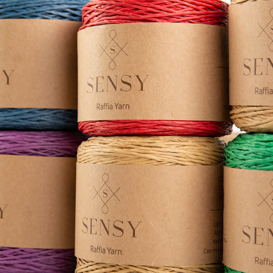 Sensy Premium 274 Yards %100 Paper Raffia Yarn Black