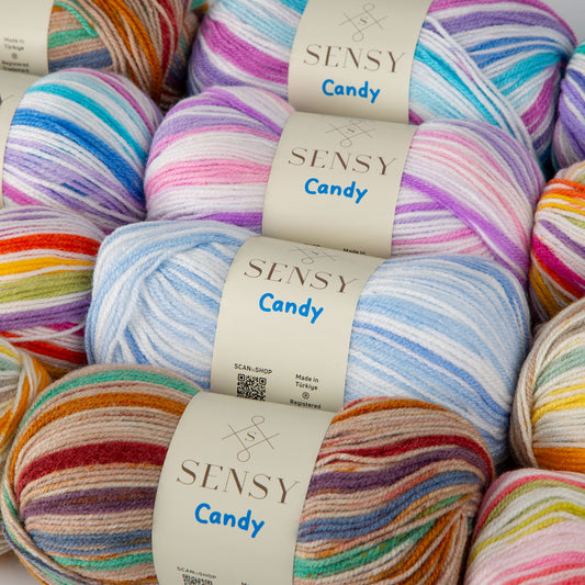 Sensy Candy Yarn, 3.5 oz, 251 Yards, Gauge 3 Light