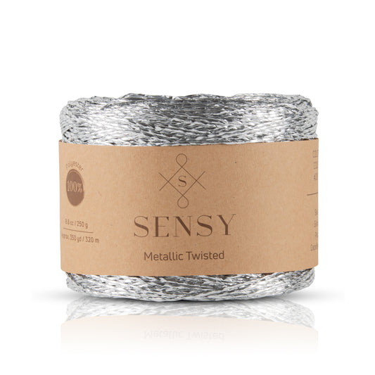 Sensy Premium 350 yards %100 Polyester Metallic Twisted Yarn